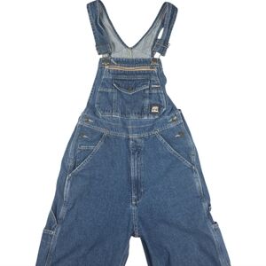 Berne Bib Work Overalls Men's 34x28 Blue Carpenter Denim Zipper Front Pocket EUC